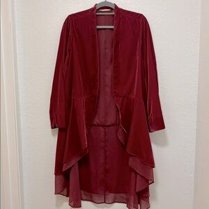 Soft Surroundings Rich Magenta Velvet Coat